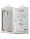 Kup Etui Guess GUHCP15SP4TDPP Apple iPhone 15 hardcase Leather 4G Triangle Strass różowy/pink - GUE2960 - {ean13} - Sklep Home Screen
