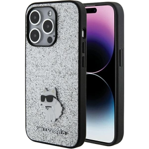 Etui Karl Lagerfeld KLHCP15LGCNPSG Apple iPhone 15 Pro hardcase Fixed Glitter Choupette Logo Metal Pin srebrny/silver
