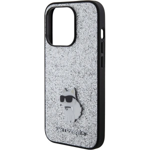 Etui Karl Lagerfeld KLHCP15LGCNPSG Apple iPhone 15 Pro hardcase Fixed Glitter Choupette Logo Metal Pin srebrny/silver