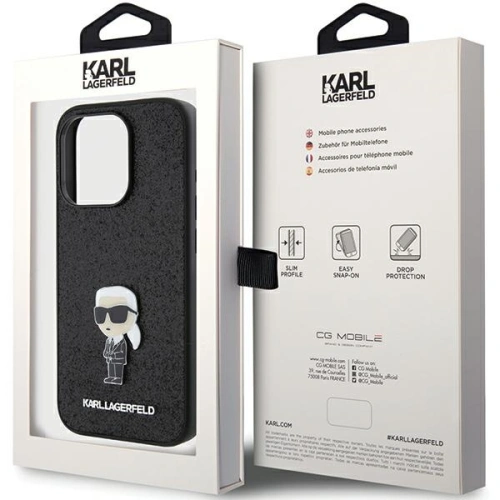 Kup Etui Karl Lagerfeld KLHCP15LGKNPSK Apple iPhone 15 Pro hardcase Fixed Glitter Ikonik Logo Metal Pin czarny/black - KLD1716 - {ean13} - Sklep Home Screen