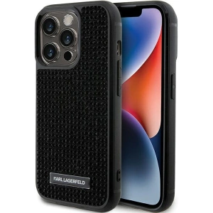 Etui Karl Lagerfeld KLHCP15LHDSPLK Apple iPhone 15 Pro hardcase Rhinestone Logo Metal Plate czarny/black