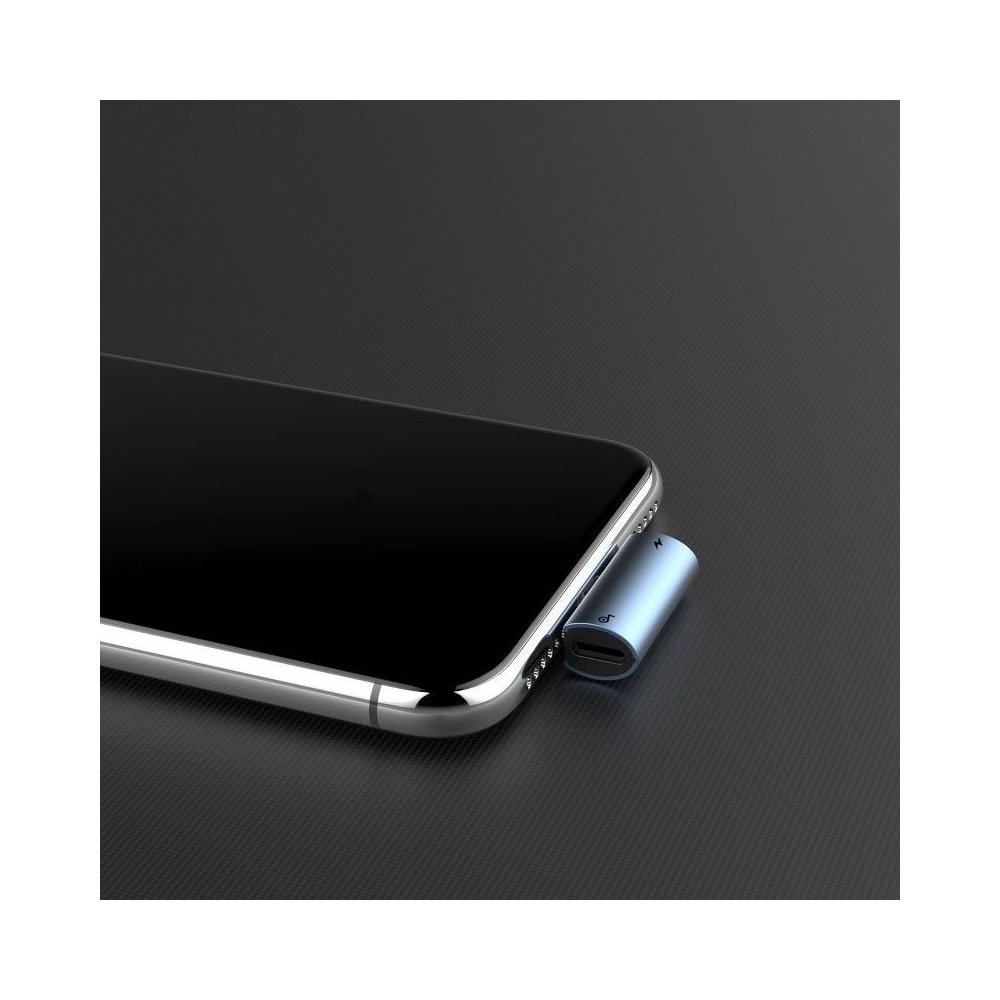 Adapter Audio Baseus L46 Lightning do 2x Lightning (niebieski)