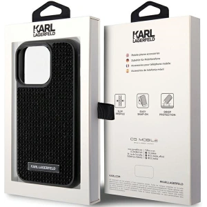 Etui Karl Lagerfeld KLHCP15LHDSPLK Apple iPhone 15 Pro hardcase Rhinestone Logo Metal Plate czarny/black