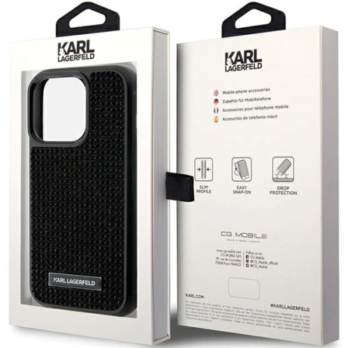 Kup Etui Karl Lagerfeld KLHCP15LHDSPLK Apple iPhone 15 Pro kemény tok Rhinestone Logo Metal Plate fekete/black - KLD1717 - {ean13} - Sklep Home Screen