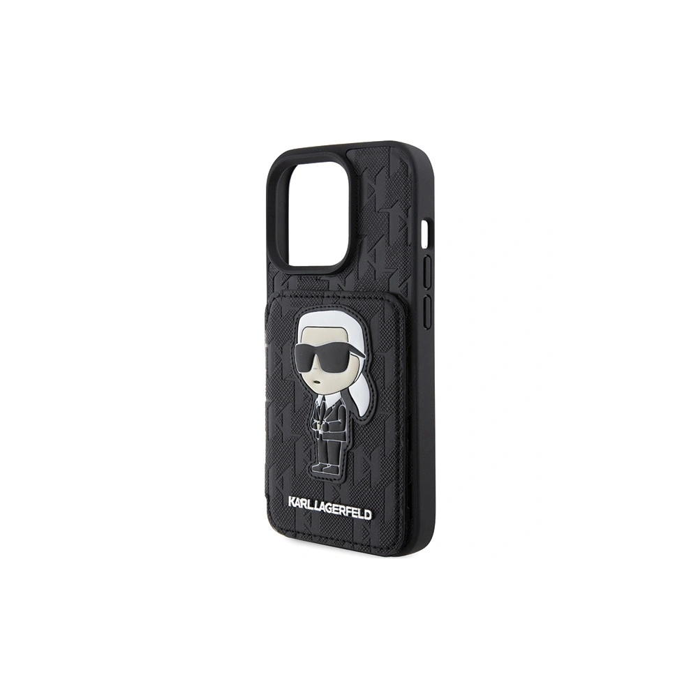 Etui Karl Lagerfeld KLHCP15LSAKKNSCK Apple iPhone 15 Pro hardcase Saffiano Monogram Ikonik Patch czarny/black