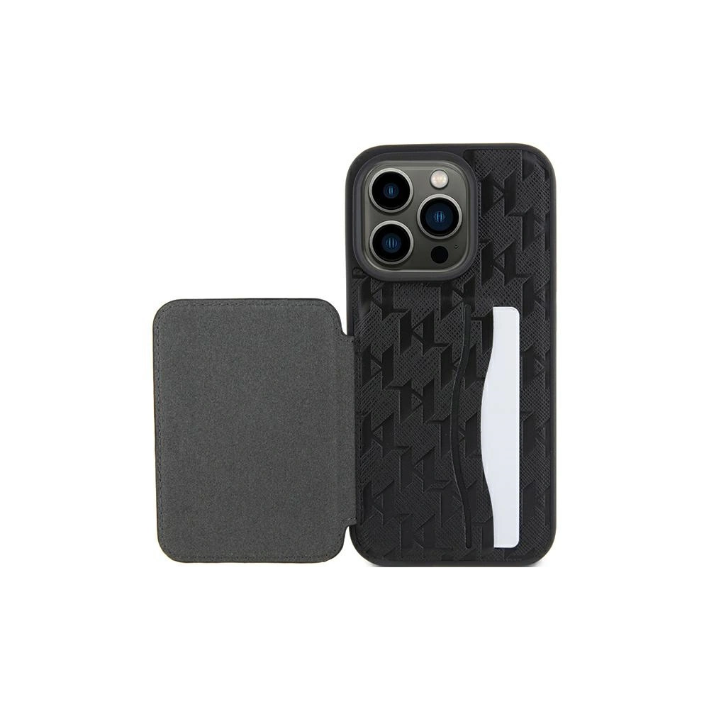Etui Karl Lagerfeld KLHCP15LSAKKNSCK Apple iPhone 15 Pro hardcase Saffiano Monogram Ikonik Patch czarny/black