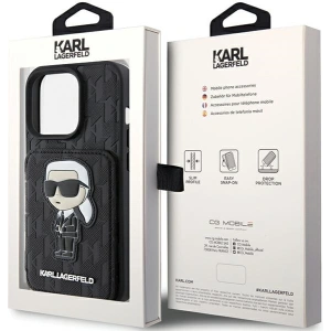 Etui Karl Lagerfeld KLHCP15LSAKKNSCK Apple iPhone 15 Pro hardcase Saffiano Monogram Ikonik Patch czarny/black