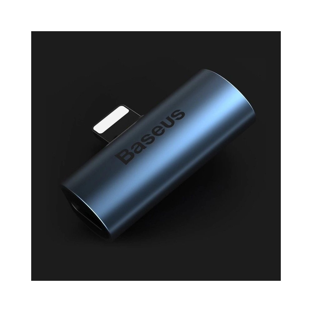 Adapter Audio Baseus L46 Lightning do 2x Lightning (niebieski)