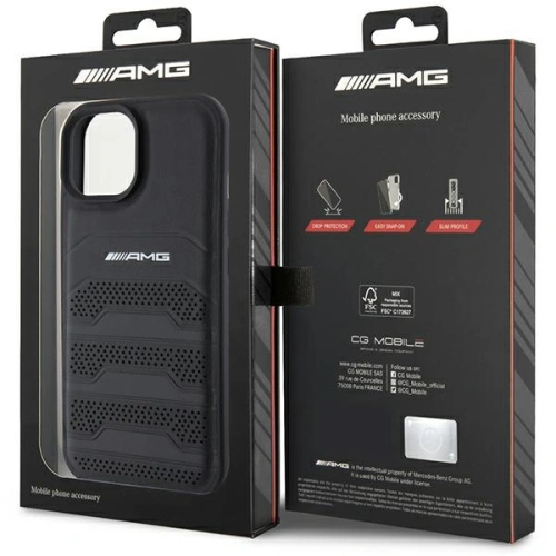 Kup Case AMG AMHCP15MGSEBK Apple iPhone 15 Plus / 14 Plus Hardcase Leder mit geprägten Linien schwarz/black - MRS85 - {ean13} - Sklep Home Screen