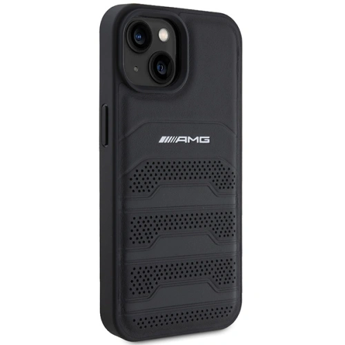 Buy AMG AMHCP15SGSEBK Apple iPhone 15 hardcase Leather Debossed Lines black - MRS86 - {ean13} - Home Screen Store Europe