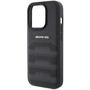 Buy AMG AMHCP15XGSEBK Apple iPhone 15 Pro Max hardcase Leather Debossed Lines black - MRS87 - {ean13} - Home Screen Store Europe