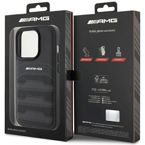 Kup Etui AMG AMHCP15XGSEBK Apple iPhone 15 Pro Max hardcase s koženým embosovaným vzorem černý/black - MRS87 - {ean13} - Sklep Home Screen