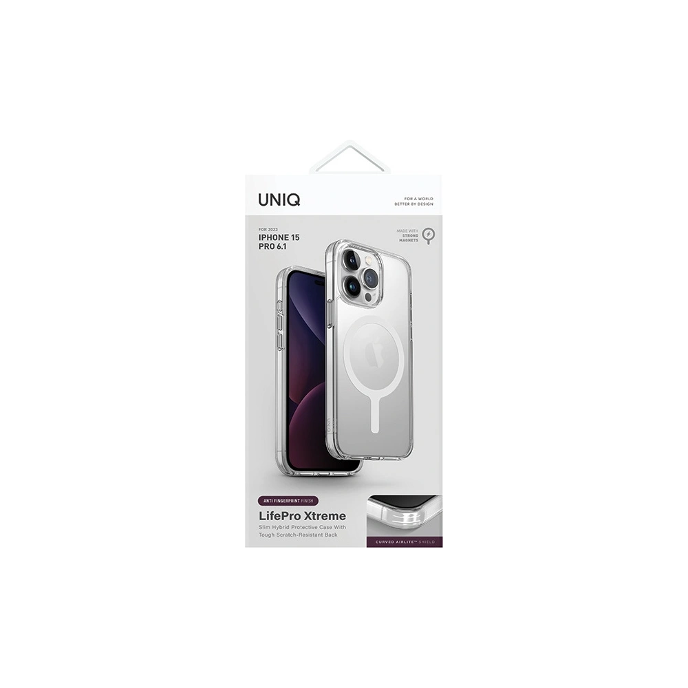 Etui UNIQ LifePro Xtreme Apple iPhone 15 Pro MagClick Charging przezroczysty/frost clear