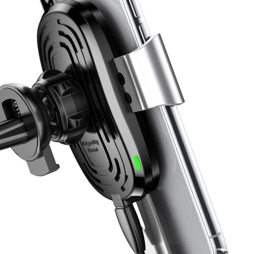 Kup Gravitation Auto Halter für Lüftungsschlitze Baseus mit Qi induktiver Ladefunktion (silber) - BSU429SLV - {ean13} - Sklep Home Screen