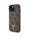 Buy Guess GUHCP15SP4TDPW Apple iPhone 15 hardcase Leather 4G Triangle Strass brown - GUE2961 - {ean13} - Home Screen Store Europe