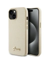 Etui Guess GUHCP15SPGMCSD Apple iPhone 15 hardcase Glitter Glossy Script złoty/light gold
