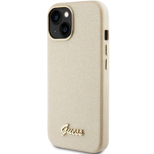Etui Guess GUHCP15SPGMCSD Apple iPhone 15 hardcase Glitter Glossy Script złoty/light gold