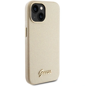 Etui Guess GUHCP15SPGMCSD Apple iPhone 15 hardcase Glitter Glossy Script złoty/light gold