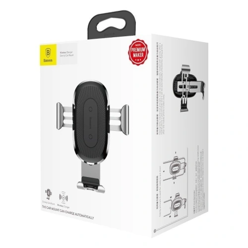 Kup Gravitation Auto Halter für Lüftungsschlitze Baseus mit Qi induktiver Ladefunktion (silber) - BSU429SLV - {ean13} - Sklep Home Screen