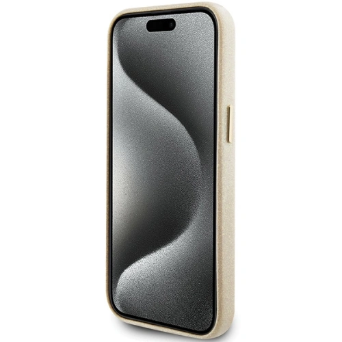 Buy Guess GUHCP15SPGMCSD Apple iPhone 15 hardcase Glitter Glossy Script light gold - GUE2962 - {ean13} - Home Screen Store Europe