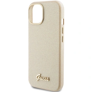 Etui Guess GUHCP15SPGMCSD Apple iPhone 15 hardcase Glitter Glossy Script złoty/light gold