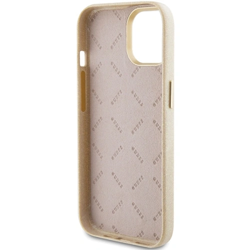 Buy Guess GUHCP15SPGMCSD Apple iPhone 15 hardcase Glitter Glossy Script light gold - GUE2962 - {ean13} - Home Screen Store Europe