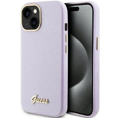 Kup Etui Guess GUHCP15SPGMCSL Apple iPhone 15 hardcase Glitter Glossy Script fialový/lilac - GUE2963 - {ean13} - Sklep Home Screen