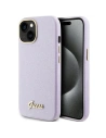 Etui Guess GUHCP15SPGMCSL Apple iPhone 15 hardcase Glitter Glossy Script fialový/lilac