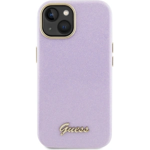 Etui Guess GUHCP15SPGMCSL Apple iPhone 15 hardcase Glitter Glossy Script liliowy/lilac