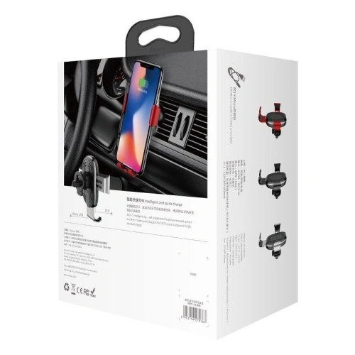 Buy Baseus Wireless Charger Gravity Car Wireless Charger Mount Silver - BSU429SLV - {ean13} - Home Screen Store Europe