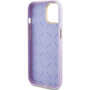 Etui Guess GUHCP15SPGMCSL Apple iPhone 15 hardcase Glitter Glossy Script liliowy/lilac
