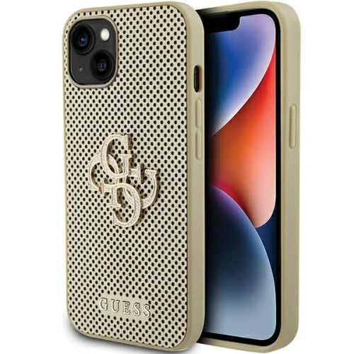 Buy Guess GUHCP15SPSP4LGD Apple iPhone 15 hardcase Perforated 4G Glitter gold - GUE2965 - {ean13} - Home Screen Store Europe