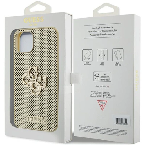 Kup Guess Apple Geantă GUHCP15SPSP4LGD iPhone 15 hardcase Perforated 4G Glitter gold/gold - GUE2965 - {ean13} - Sklep Home Screen