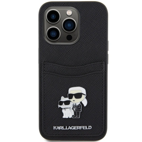 Kup Etui Karl Lagerfeld KLHCP15LSAPKCNPK Apple iPhone 15 Pro hardcase Saffiano Cardslot Karl&Choupette Metal Pin černý/black - KLD1720 - {ean13} - Sklep Home Screen