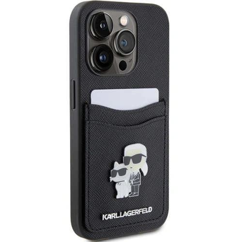 Kup Etui Karl Lagerfeld KLHCP15LSAPKCNPK Apple iPhone 15 Pro hardcase Saffiano Cardslot Karl&Choupette Metal Pin czarny/black - KLD1720 - {ean13} - Sklep Home Screen