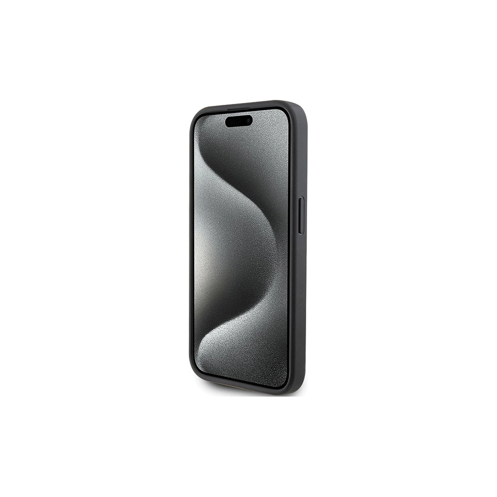 Etui Karl Lagerfeld KLHCP15LSAPKCNPK Apple iPhone 15 Pro hardcase Saffiano Cardslot Karl&Choupette Metal Pin czarny/black