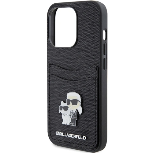 Kup Etui Karl Lagerfeld KLHCP15LSAPKCNPK Apple iPhone 15 Pro hardcase Saffiano Cardslot Karl&Choupette Metal Pin czarny/black - KLD1720 - {ean13} - Sklep Home Screen