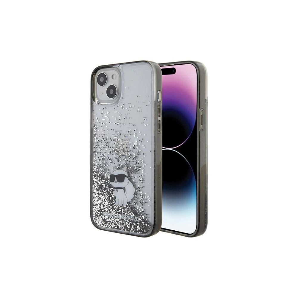 Etui Karl Lagerfeld KLHCP15MLKCNSK Apple iPhone 15 Plus / 14 Plus hardcase Liquid Glitter Choupette transparent