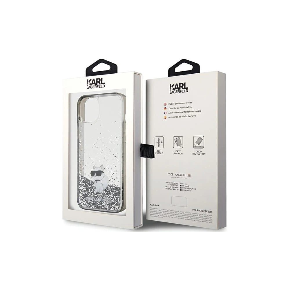 Etui Karl Lagerfeld KLHCP15MLKCNSK Apple iPhone 15 Plus / 14 Plus hardcase Liquid Glitter Choupette transparent