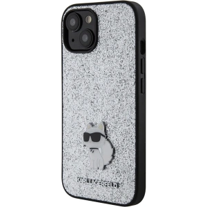 Etui Karl Lagerfeld KLHCP15SGCNPSG Apple iPhone 15 hardcase Fixed Glitter Choupette Logo Metal Pin srebrny/silver