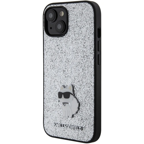 Kup Karl Lagerfeld Apple Caz KLHCP15SGCNPSG iPhone 15 hardcase Fix Glitter Choupette Logo Metal Pin argint/argintiu - KLD1722 - {ean13} - Sklep Home Screen