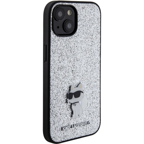 Kup Case Karl Lagerfeld KLHCP15SGCNPSG Apple iPhone 15 Hardcase Fixed Glitter Choupette Logo Metall-Pin silber/silver - KLD1722 - {ean13} - Sklep Home Screen