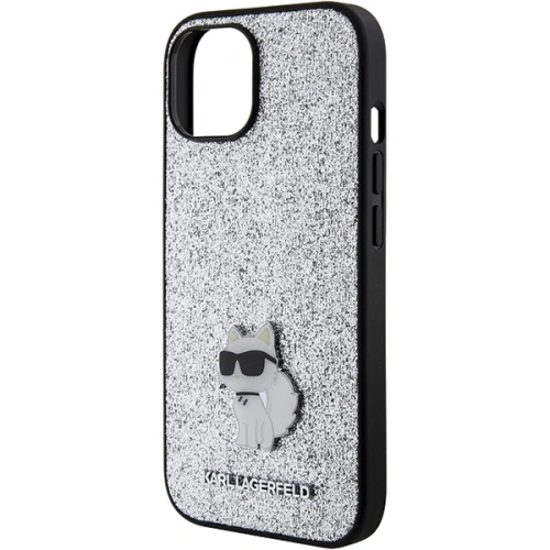 Kup Karl Lagerfeld Apple Caz KLHCP15SGCNPSG iPhone 15 hardcase Fix Glitter Choupette Logo Metal Pin argint/argintiu - KLD1722 - {ean13} - Sklep Home Screen