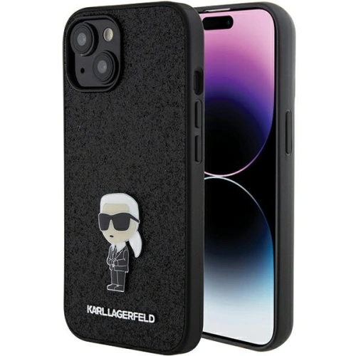 Kup Etui Karl Lagerfeld KLHCP15SGKNPSK Apple iPhone 15 hardcase Fixed Glitter Ikonik Logo Metal Pin czarny/black - KLD1723 - {ean13} - Sklep Home Screen