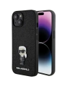 Etui Karl Lagerfeld KLHCP15SGKNPSK Apple iPhone 15 hardcase Fixed Glitter Ikonik Logo Metal Pin černý/black