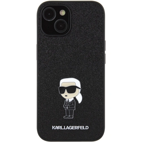 Buy Karl Lagerfeld KLHCP15SGKNPSK Apple iPhone 15 hardcase Fixed Glitter Ikonik Logo Metal Pin black - KLD1723 - {ean13} - Home Screen Store Europe