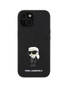 Buy Karl Lagerfeld KLHCP15SGKNPSK Apple iPhone 15 hardcase Fixed Glitter Ikonik Logo Metal Pin black - KLD1723 - {ean13} - Home Screen Store Europe