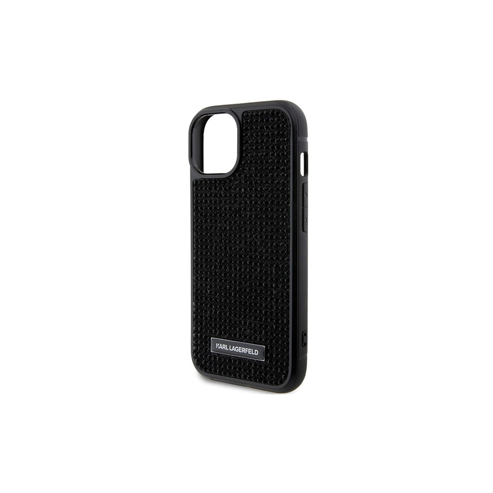 Etui Karl Lagerfeld KLHCP15SHDSPLK Apple iPhone 15 hardcase Rhinestone Logo Metal Plate czarny/black