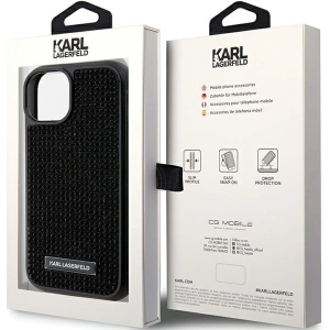 Etui Karl Lagerfeld KLHCP15SHDSPLK Apple iPhone 15 hardcase Rhinestone Logo Metal Plate czarny/black