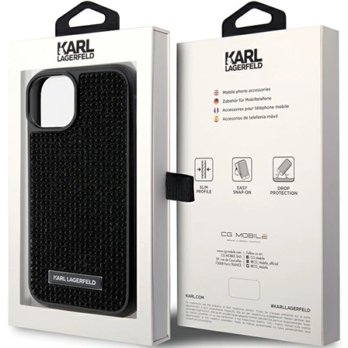 Kup Etui Karl Lagerfeld KLHCP15SHDSPLK Apple iPhone 15 hardcase Rhinestone Logo Metal Plate černý/black - KLD1724 - {ean13} - Sklep Home Screen